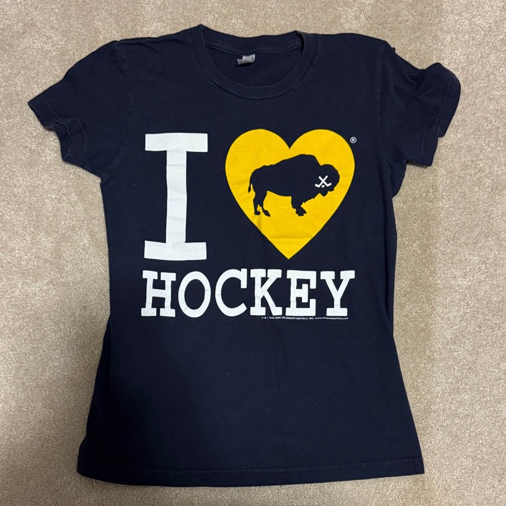 American Apparel Navy 'I Love Hockey' Kids T-Shirt